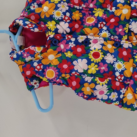 Baby Essentials Button Up Quilted Puffy Vest Multicolor Floral Print Multiples - Picture 2 of 7